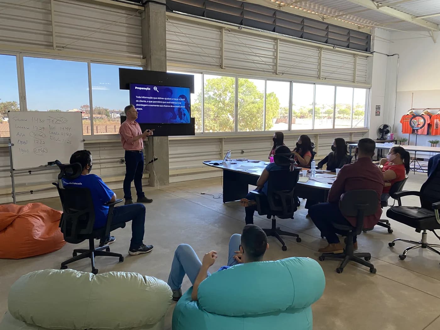 Treinamento de vendas da equipe da Mega Stock